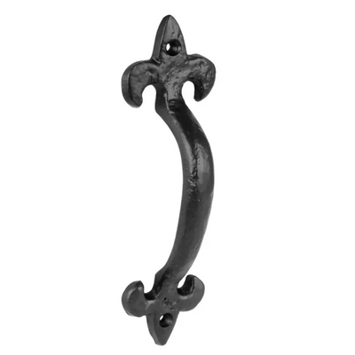 Antique Iron Pull Handle Fleur De Lys 5"