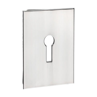 65x47mm Lock Profile Escutcheon | Polished Stainless Steel Self-Adhesive Oblong Keyhole Cover
