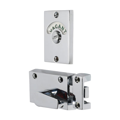 66mm Polished Chrome Indicator Bolt – Vacant/Engaged Toilet & Cubicle Door Lock with Coin Release (PACK OF 1)