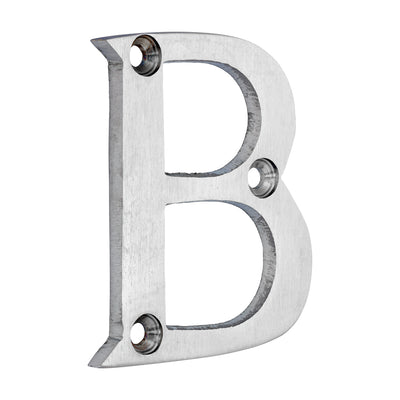 64mm Door Letter B | Satin Chrome Address Letter Modern Brass 2.5 Inch