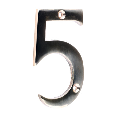 75mm Door Numeral 5 | Polished Brass House Number Solid Brass 3 Inch