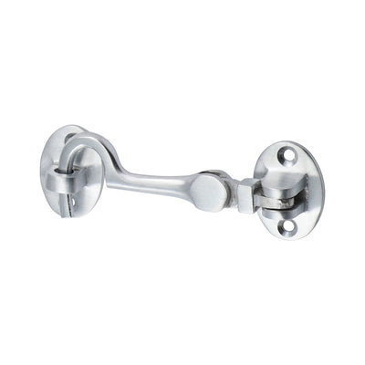 Satin Chrome Cabin Hook – Silent Pattern Door Holder with Fixings Included (PACK OF 1)