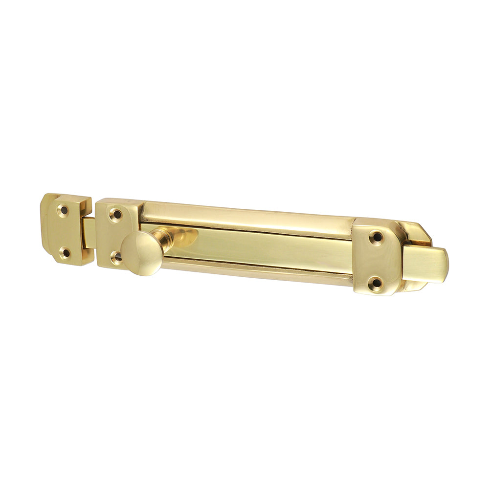 Contract Flat Section Bolt Polished Brass – Traditional Flush Door Bolt for French & Double Doors (PACK OF 1)