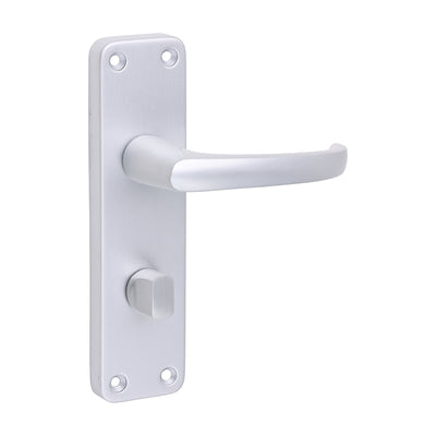 154mm x 40mm Contractors Lever Bathroom|Privacy Handles | Satin Anodised Aluminium Set