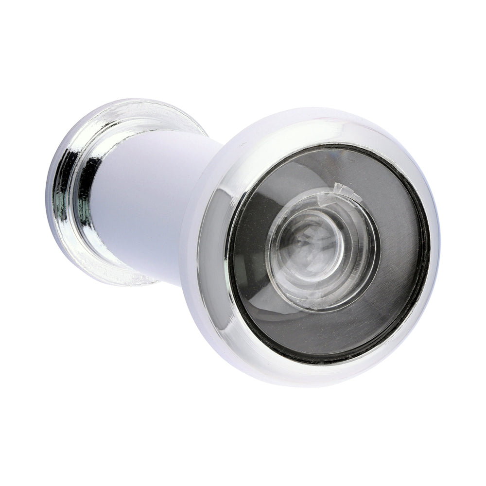 180 Degree Door Viewer 15mm Polished Chrome Wide Angle Security Spyhole for 35-50mm Doors, Front Door Peephole with Crystal Clear Glass Lens