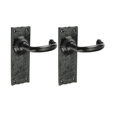 155x54mm Antique Black Traditional Lever Latch Handles | Door Furniture, Internal Latch