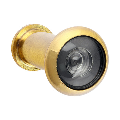 180 Degree Door Viewer 15mm Polished Brass Wide Angle Security Spyhole for 35-50mm Doors, Gold Finish Front Door Peephole with Glass Lens