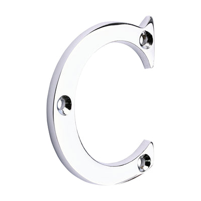 65mm Door Letter C | Polished Chrome Address Letter Solid Brass 2.5 Inch