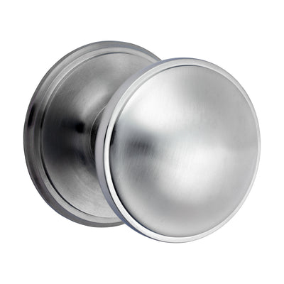 66mm Centre Door Knob | Satin Chrome Solid Brass Fixed Pull Knob Modern Entrance