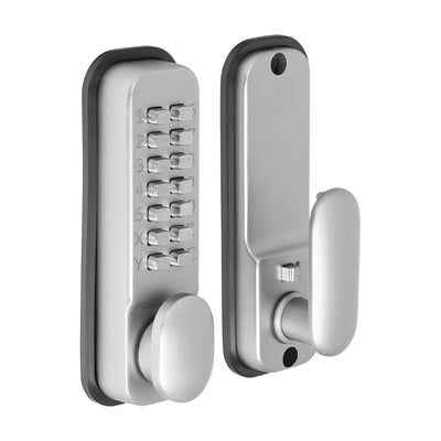 142x41 Push Button Digital Lock | Mechanical Keypad Entry | Satin Chrome Finish