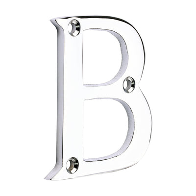 64mm Door Letter B | Polished Chrome Address Letter Solid Brass 2.5 Inch
