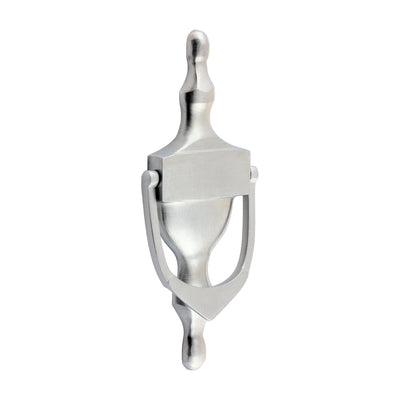 166x60mm Door Knocker | Satin Chrome Urn Pattern Solid Brass Traditional Front Door