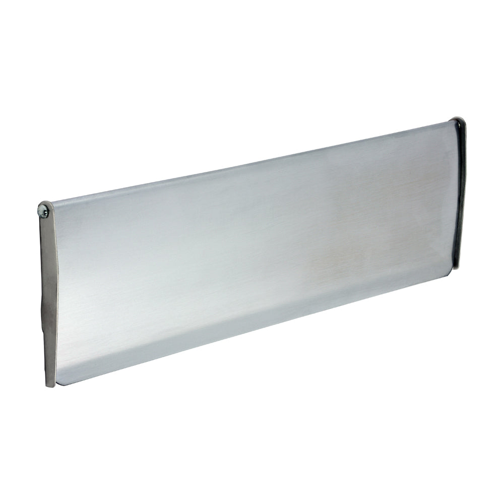 302x86mm Letter Tidy | Satin Chrome Letter Box Cover Internal Letter Plate Draft Seal