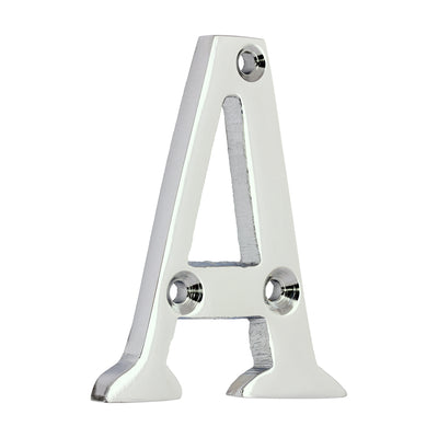 60mm Door Letter A | Polished Chrome Address Letter Solid Brass 2.4 Inch