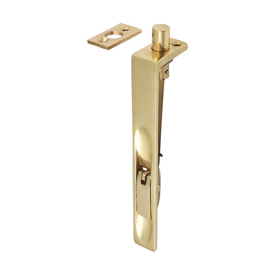 Lever Action Flush Bolt – Polished Brass Door Security Bolt for Double Doors & French Doors (BAG OF 1)