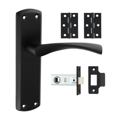 64mm Latch 76mm Hinge Zeta Latch Door Pack | Matt Black Finish