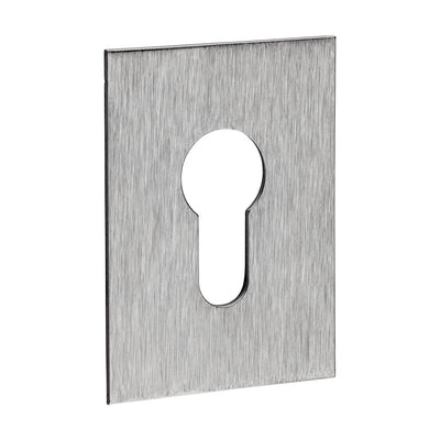 65x47mm Euro Profile Escutcheon | Satin Stainless Steel Self-Adhesive Oblong Keyhole Cover