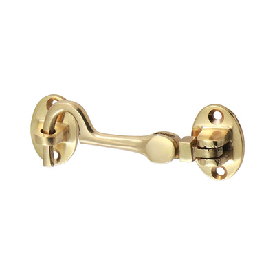 Polished Brass Cabin Hook – Silent Pattern Door & Gate Holder with Fixings Included (PACK OF 1)