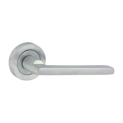 51mm Radmore Lever On Rose Handles | Satin Chrome Internal Door Furniture | Bolt Through Fix