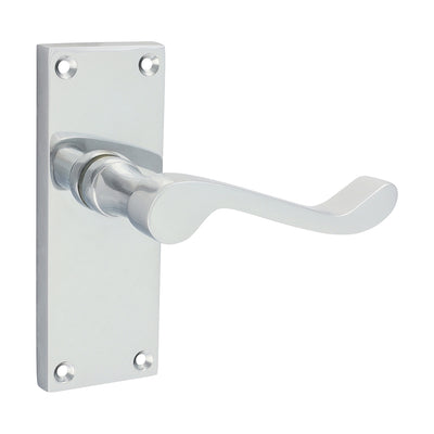 Victorian Scroll Bathroom Handles | Polished Chrome Finish | Traditional WC Door Levers