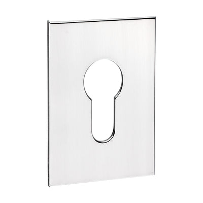 65x47mm Euro Profile Escutcheon | Polished Stainless Steel Self-Adhesive Oblong Keyhole Cover