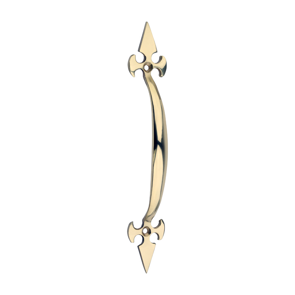 Fleur De Lys Pull Handle Polished Brass