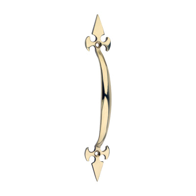 Fleur De Lys Pull Handle Polished Brass