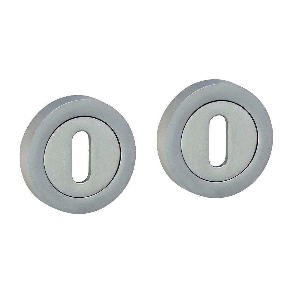 51mm Standard Profile Escutcheon | Satin Chrome Finish Keyhole Cover | Zinc Material