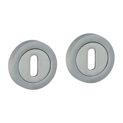 51mm Standard Profile Escutcheon | Satin Chrome Finish Keyhole Cover | Zinc Material