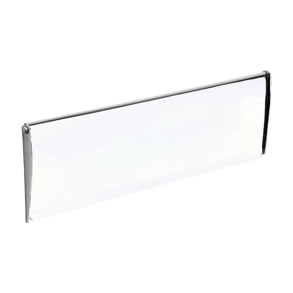 302x86mm Letter Tidy | Polished Chrome Letter Box Cover Internal Letter Plate Draft Seal
