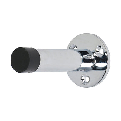 70mm Polished Chrome Projection Door Stop for Wall or Skirting Mount – Rubber Buffer Door Protector (PACK OF 1)