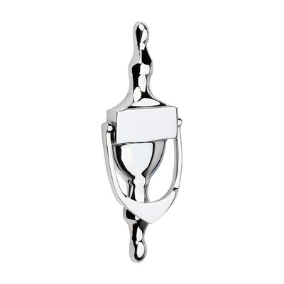 166x60mm Door Knocker | Polished Chrome Urn Pattern Solid Brass Traditional Front Door