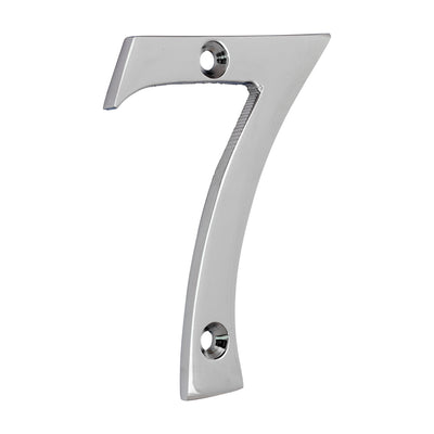 75mm Door Numeral 7 – Polished Chrome House Number for Front Door, Gate & Mailbox
