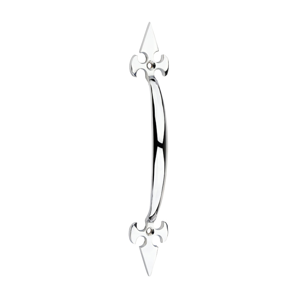 Fleur De Lys Pull Handle Polished Chrome
