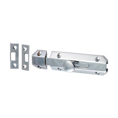 Architectural Flat Section Bolt 200mm Polished Chrome – Designer Flush & Recessed Door Security Bolt for French Doors (PACK OF 1)