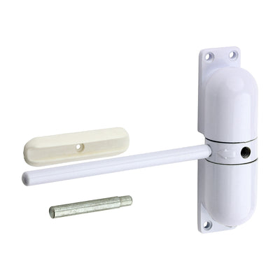 112 x 27mm Spring Door Closer Epoxy White Steel Automatic Surface Mounted Internal Door Closer, Fire Rated Adjustable Tension Door Closer 120mm Projection