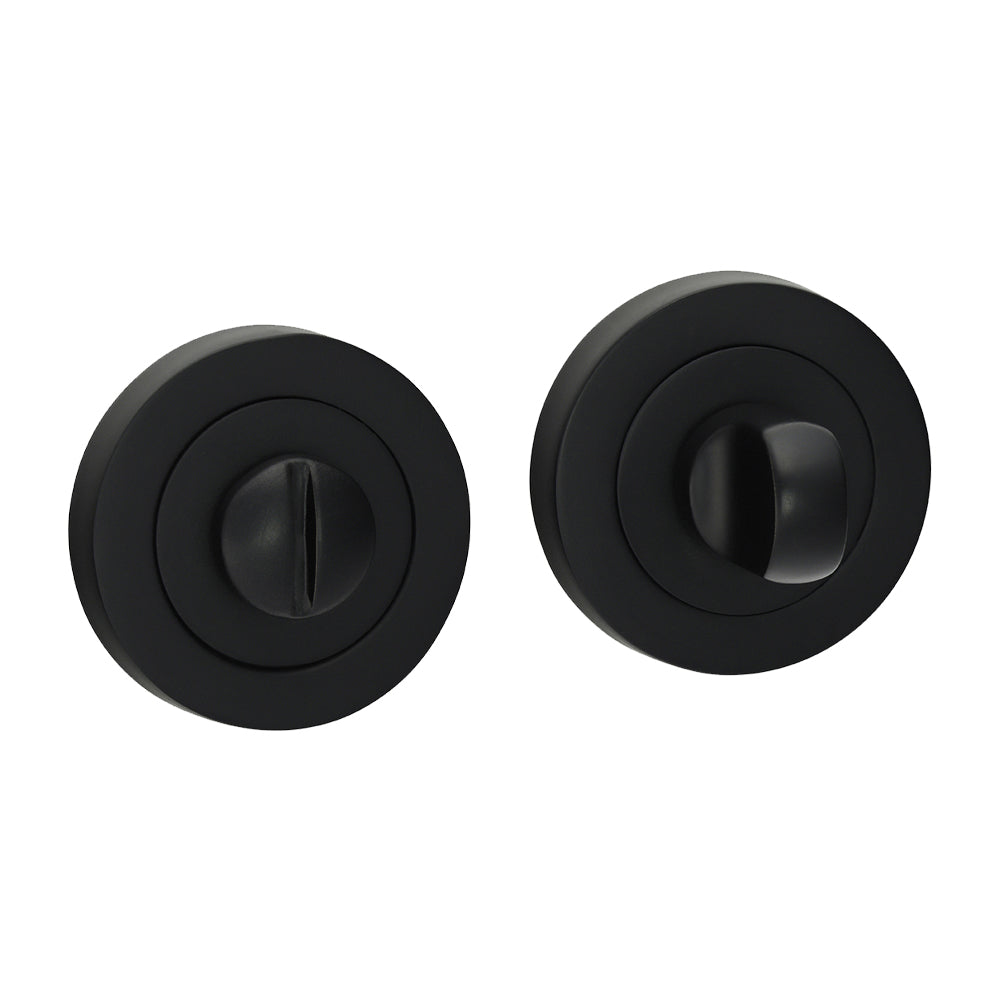 51mm Bathroom Thumb Turn And Release | Contemporary Internal WC Door Lock | Screw On Rose