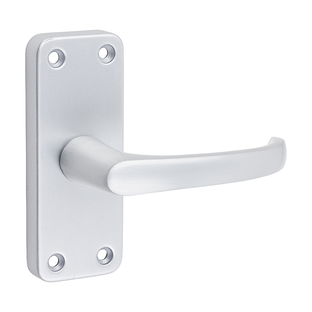 103mm x 40mm Contractors Lever Latch Handles | Satin Anodised Aluminium Internal Door Furniture Set