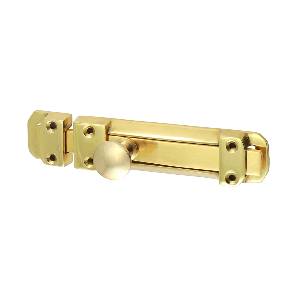 Contract Flat Section Bolt Polished Brass – Traditional Flush Door Bolt for French & Double Doors (PACK OF 1)
