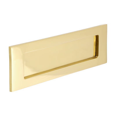 250x74mm Victorian Letter Plate | Polished Brass External Mail Slot Front Door Brass