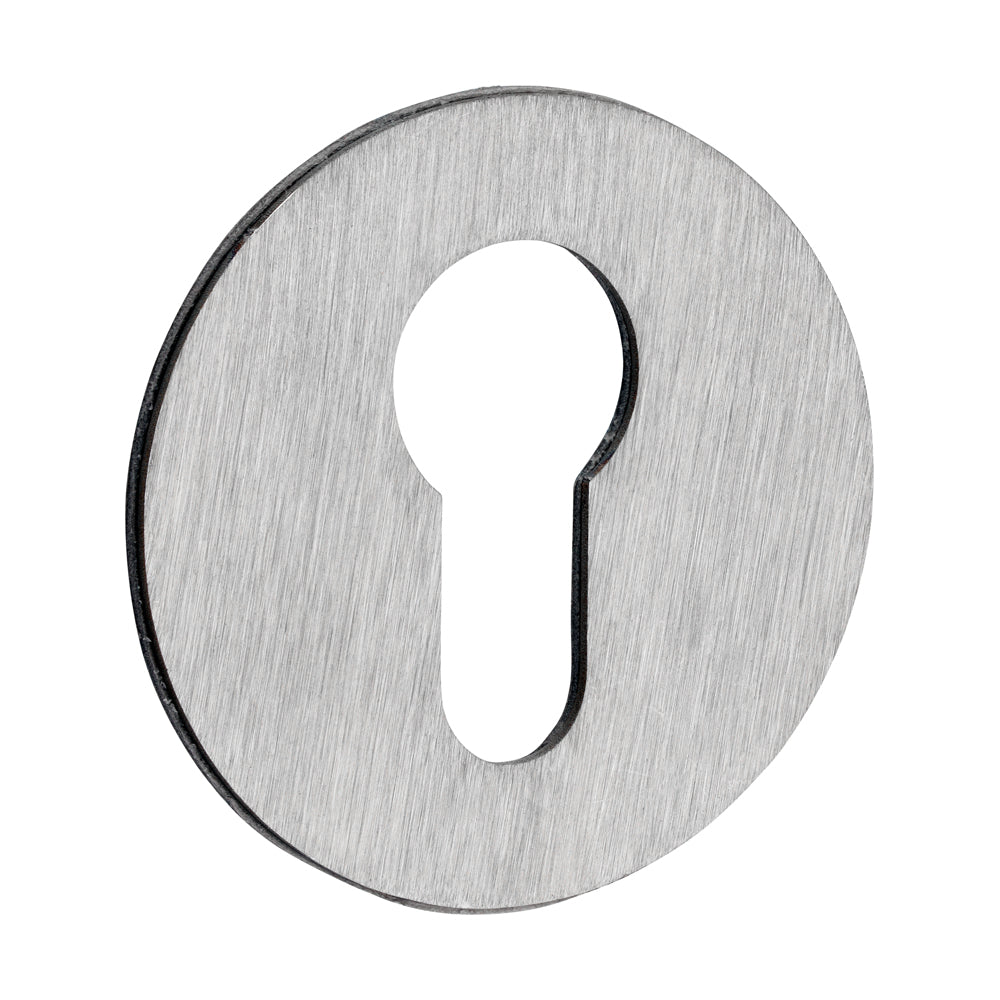 52mm Euro Profile Escutcheon | Satin Stainless Steel Self-Adhesive Round Keyhole Cover
