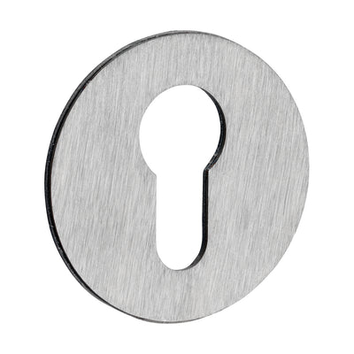 52mm Euro Profile Escutcheon | Satin Stainless Steel Self-Adhesive Round Keyhole Cover
