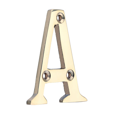60mm Door Letter A | Polished Brass Address Letter Solid Brass 2.4 Inch