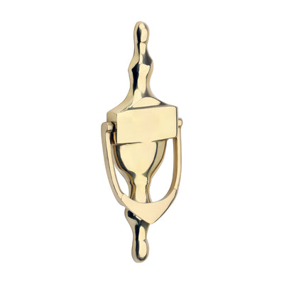 166x60mm Door Knocker | Polished Brass Urn Pattern Solid Brass Traditional Front Door