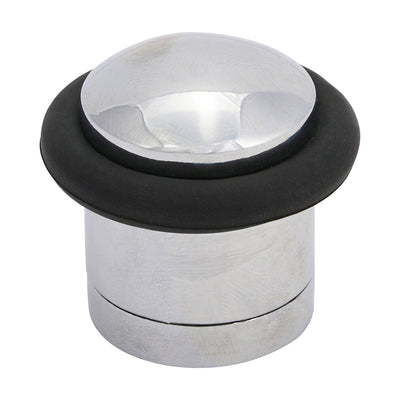 41mm Polished Chrome Floor-Mounted Cylinder Door Stop with Concealed Fixings & Rubber Buffer (PACK OF 1)