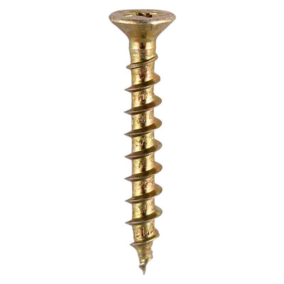 Window Fabrication Screws Countersunk with Ribs PH Single Thread Gimlet Point Yellow
