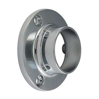 25mm Polished Chrome End Sockets for Round Tube – Wardrobe & Rail Support Fittings (PACK OF 2)