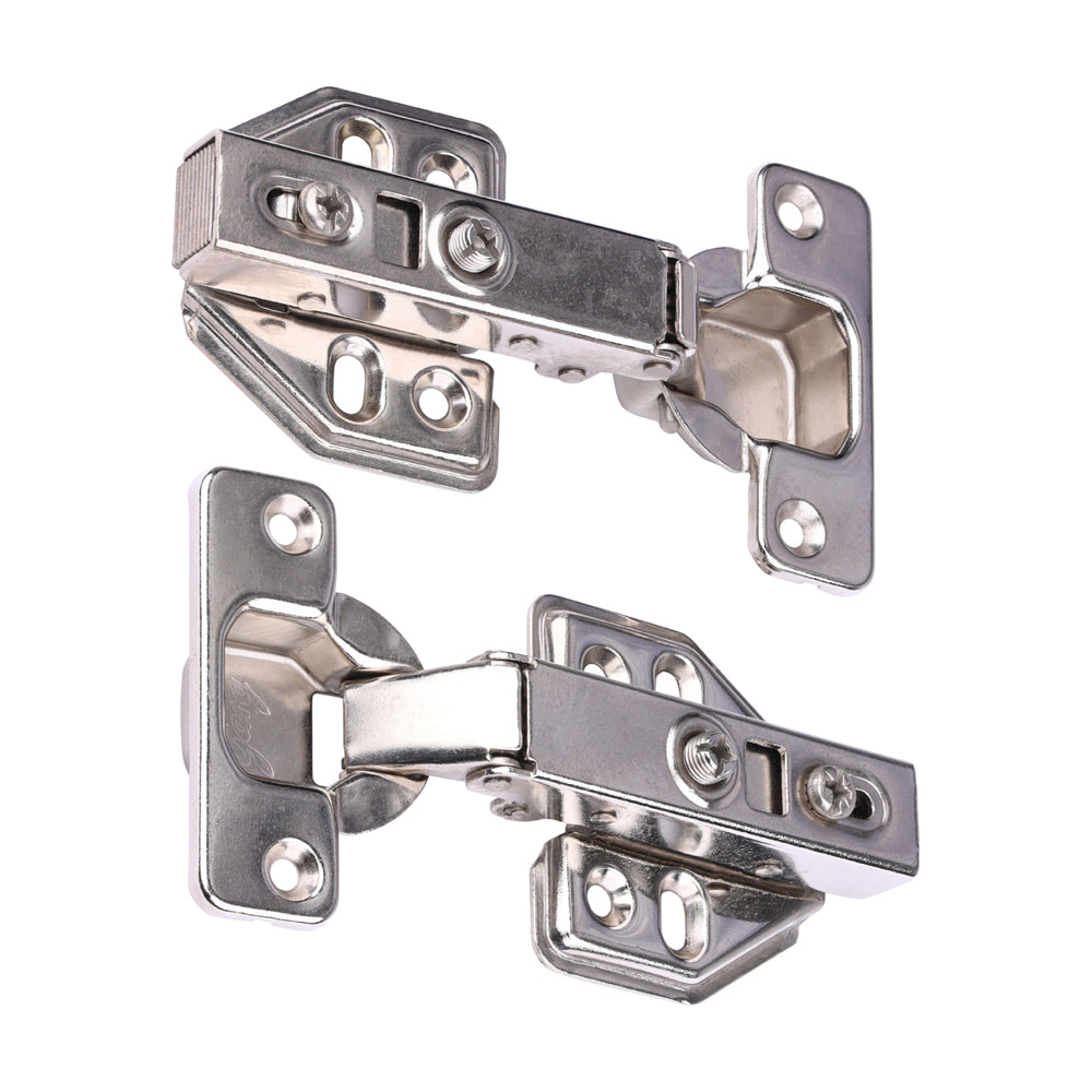 35mm Cup 90 Degree Clip-On Cabinet Hinges Nickel Steel Soft Close Blind Corner Cupboard Hinge Pairs, Inset Concealed Furniture Hinge for Cabinets