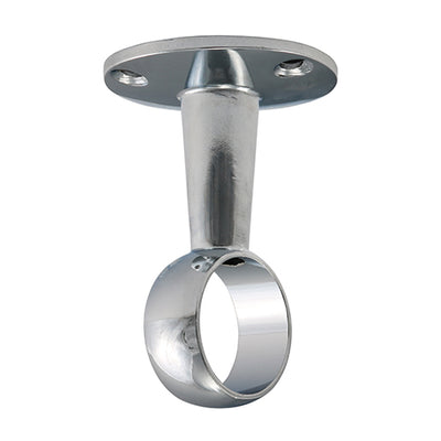 25mm Polished Chrome Centre Bracket for Round Tube – Mid Rail Support for Wardrobes & Displays with Fixings (PACK OF 1)