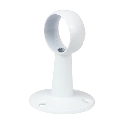 (PACK OF 25mm) Centre Bracket for Round Tube – White Finish – Wardrobe Mid Support with Fixings